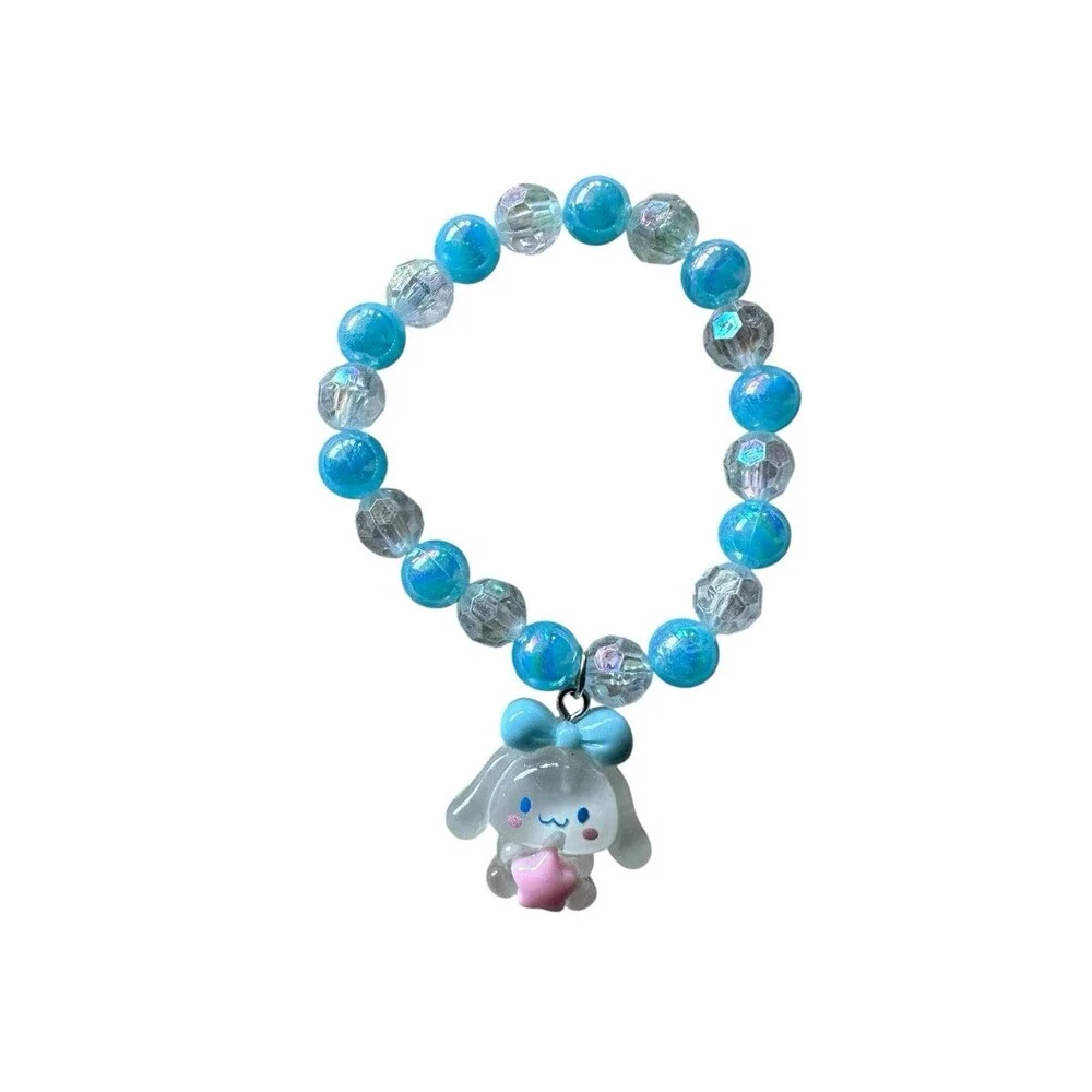 6pc  Bracelet Set Girls Beaded Hello Kitty Cinnamoroll Kuromi Pompompurin Melody